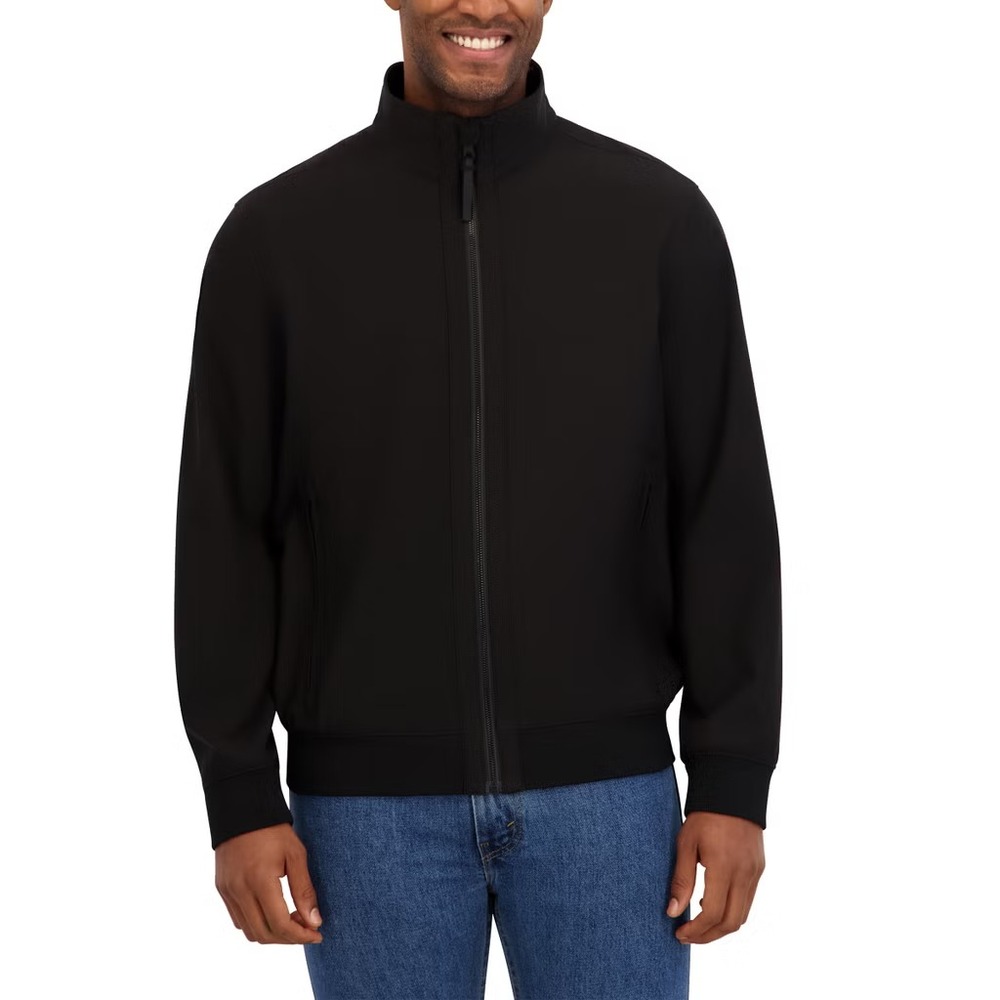 Kirkland Signature Men's Softshell Bomber Jacket, Black, Size: Large, New